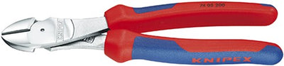 Knipex Kraft-Seitenschneider verchromt mit Mehrkomponentengriffen 180 mm - 7405180