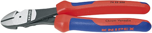 Knipex Kraft-Seitenschneider schwarz atramentiert mit Mehrkomponentengriffen 200 mm - 7422200