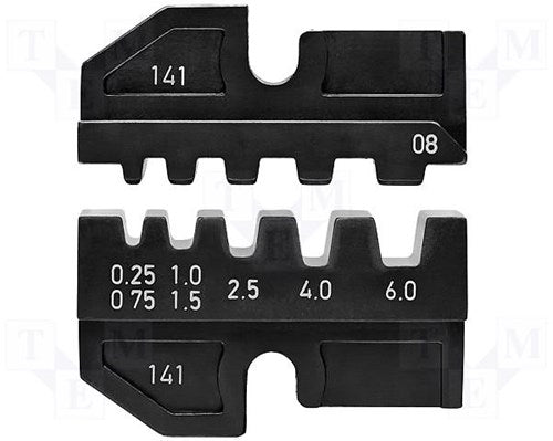 Knipex 97 49 08 Crimpeinsatz-Aderendhülsen 0,25 bis 6 mm² passend für Marke 97 43 200, 97 43 e, 97 43 e aus,