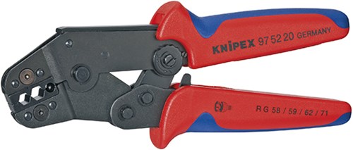 Knipex Crimpzange Kompaktbauweise, brüniert mit Mehrkomponentengriffen 195 mm - 975220