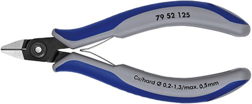 Knipex Präzisions-Elektronik-Seitenschneider brüniert mit Mehrkomponentengriffen 125 mm - 7952125