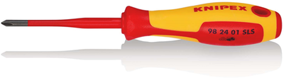 Knipex-Schraubendreher (schmal) rund Phillips® | isolierter Mehrkomponentengriff | VDE-geprüft - 98 24 01 sls