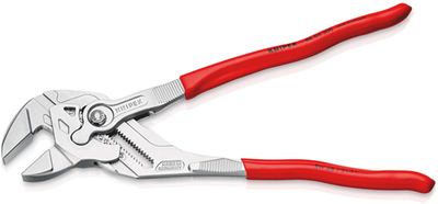 Knipex Schraubenschlüsselzange | 300mm Länge | Zange und Schraubenschlüssel in einem | kunststoffbeschichtet | verchromt - 86 03 300 sb
