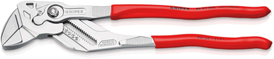 Knipex Schraubenschlüsselzange | 300mm Länge | Zange und Schraubenschlüssel in einem | kunststoffbeschichtet | verchromt - 86 03 300 sb