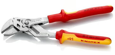 Knipex Schraubenschlüsselzange | Länge 250 mm Spannweite 46 mm | verchromte Mehrkomponentengehäuse | vde | 1 Stück - 86 06 250 - 86 06 250