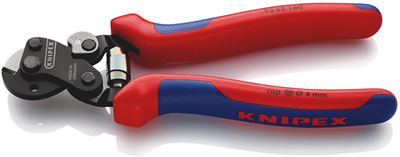 Knipex Stahldrahtschere | für sehr starke Drahtseile | Mehrkomponentengriffe | gebräunt | Länge 160 mm - 95 62 160 sb