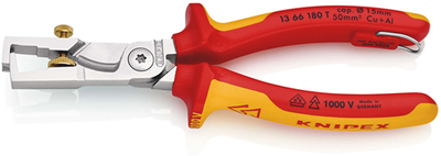 Knipex strix® Abisolierzange mit Kabelschneider | isoliert | mehrteilige Gehäuse | VDE geprüft - 13 66 180 t