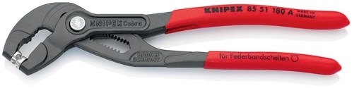 Knipex Federbandklemmenzange | Zu. Länge 180 mm Kapazität max. 50 mm | Einstellungen 15 | Kunststoffmantel | 1 Stück - 85 51 180 a - 85 51 180 a