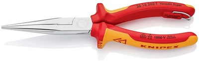 Knipex Flachrundzange | Länge 200 mm | gerades vde mit befestigungsauge | Mehrkomponentenjacken | 1 Stück - 26 16 200 t 26 16 200 t