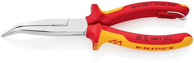 Knipex Flachrundzange | Länge 200 mm Form 2 | 40 Grad abgewinkelt vde | Mehrkomponentenjacken | 1 Stück - 26 26 200 t - 26 26 200 t