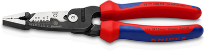 Knipex Abisolierzange metrisches Modell | Mehrkomponentengriffe | schwarz atramentiert | Länge 200 mm - 13 72 200 me sb