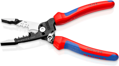 Knipex Abisolierzange Multifunktionszange | für Elektriker | amerikanisches Modell | Mehrkomponentengriffe - 13 72 8