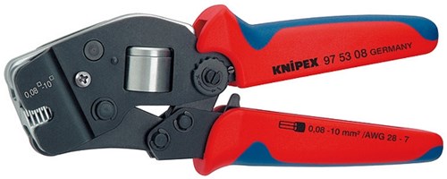 Imp Knipex selbsteinstellende Crimpzange für Aderendhülsen, brüniert | 190 mm – 975308