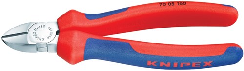Knipex Seitenschneider verchromt mit Mehrkomponentengriffen 180 mm - 7005180