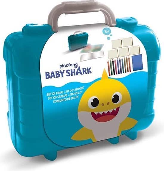 Multi -Print -Briefmarkenkoffer Babyhai mit 5 Holzmarken