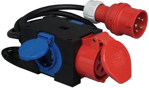 Kopp Cee-Verteilerblock 5p 16a 400 V auf 1xcee + 2xwcd – 6316155