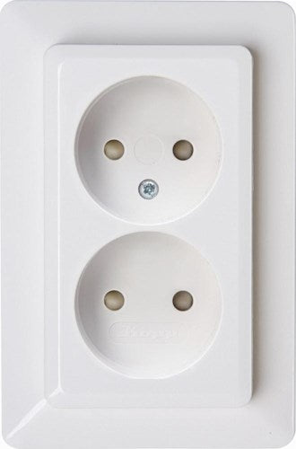 Kopp hk02 weiße Einbausteckdose doppelt