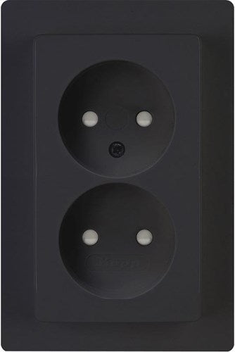 Kopp hk05 mattschwarze Einbausteckdose doppelt – 4621715