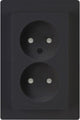 Kopp hk05 mattschwarze Einbausteckdose doppelt – 4621715