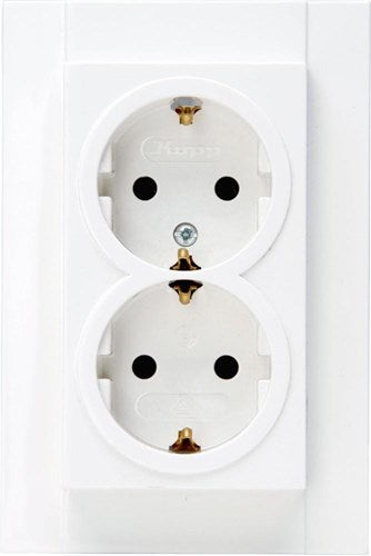 Kopp hk07 rein mattweiß Einbausteckdose RA doppelt - 4624120