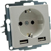 Kopp hk07 rein mattweiß Einbausteckdose RA mit 2x USB - 4624115