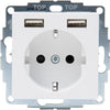 Kopp hk07 rein mattweiß Einbausteckdose RA mit 2x USB - 4624115