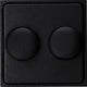 Kopp hk07 rein mattschwarze Abdeckplatte + Tasten-Duo-Dimmer – 4624535