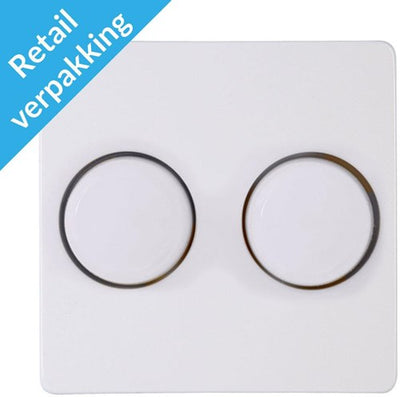 Kopp Paris arktische weiße Abdeckplatte + Tasten-Duo-Dimmer – 4625035