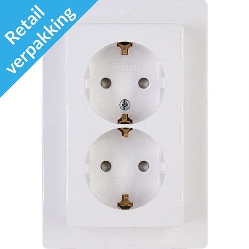 Kopp Paris Arctic White Einbausteckdose RA Doppel – 4625120