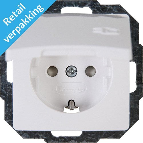 Kopp Paris Arctic White Einbausteckdose RA mit Abdeckung – 4625110
