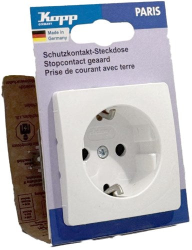 Kopp Paris Arctic White Einbausteckdose RA + Kindersicherung - 4625100