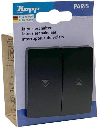 Kopp Paris mattschwarzer Jalousienschalter + Wippe – 4625280