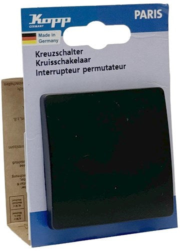 Kopp Paris mattschwarzer Kreuzschalter + Wippe – 4625204