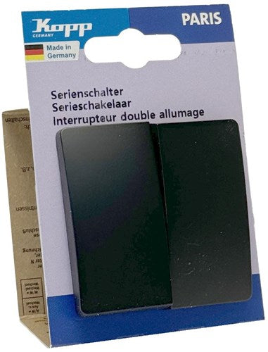 Kopp Paris mattschwarzer Serienschalter + Wippe – 4625220