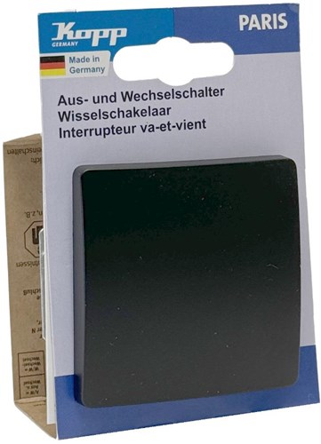 Kopp Paris mattschwarzer Umschalter + Wippe – 4625200