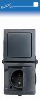 Kopp swd Aufputzkombination RA Schalter horizontal anthrazit - 6628255