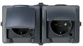 Kopp swd Aufputzsteckdose ra doppelt horizontal anthrazit - 4628240
