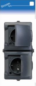 Kopp swd Aufputzsteckdose ra doppelt horizontal anthrazit - 6628240