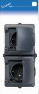 Kopp swd Aufputzsteckdose ra doppelt horizontal anthrazit - 6628240