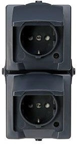 Kopp swd Aufputzsteckdose ra doppelt vertikal anthrazit - 4628230