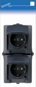 Kopp swd Aufputzsteckdose ra doppelt vertikal anthrazit - 6628230