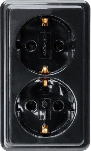 Kopp schwarze Aufputzsteckdose ra doppelt - 4626110