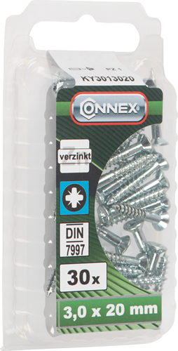Connex Holzschraube VZ-K 3,0x20 30 Stück VZ - KY3013020