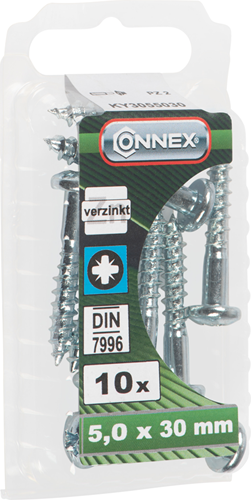 Connex Holzschraubenbolzen 5,0x30 10 Stück VZ - KY3055030