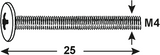 Connex Möbelgriffschraube M4x25 10 Stück VZ - KY3180068 - afbeelding 2