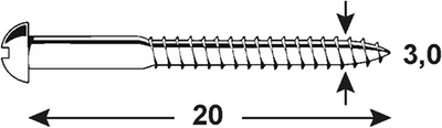 Connex Holzschraube GS-K 3,0x20 20 Stück schwarz - KY3193020