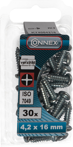 Connex Blechschraube Pank 4,2x16 30 Stück VZ - KY4064216