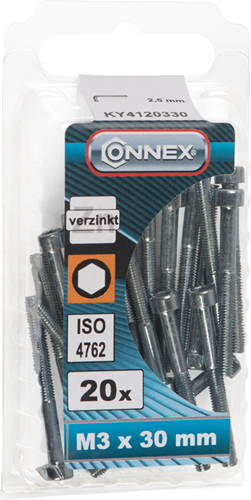 Connex Innensechskantschraube CY M3x30 20 Stück VZ - KY4120330
