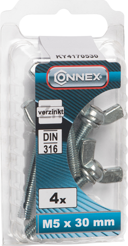 Connex Flügelschraube M5x30 4Stk VZ - KY4170530