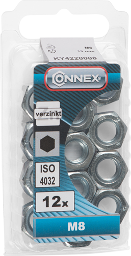 Connex Sechskantmutter M8 12 Stück VZ - KY4220008